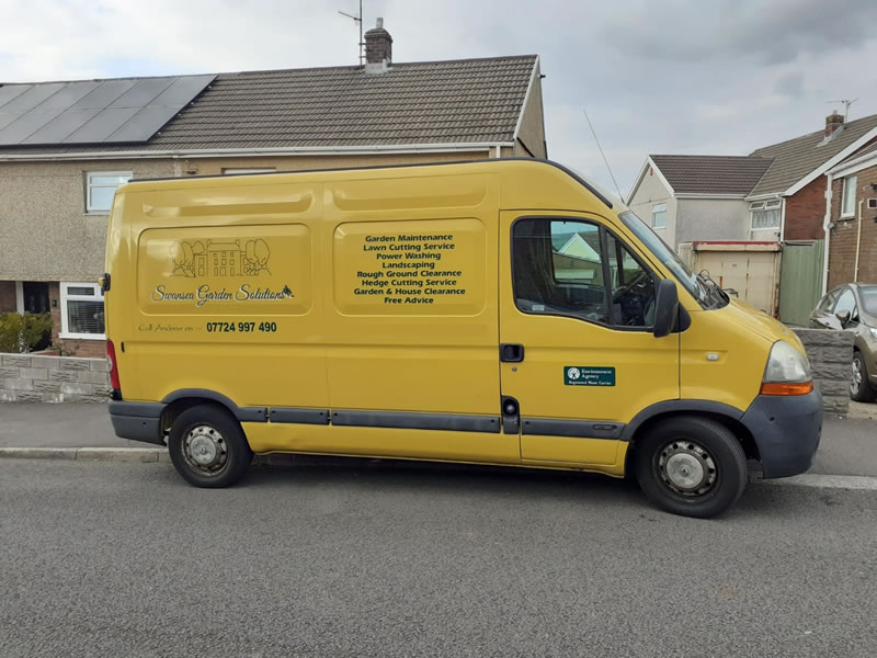 Swansea garden solutions large yellow van